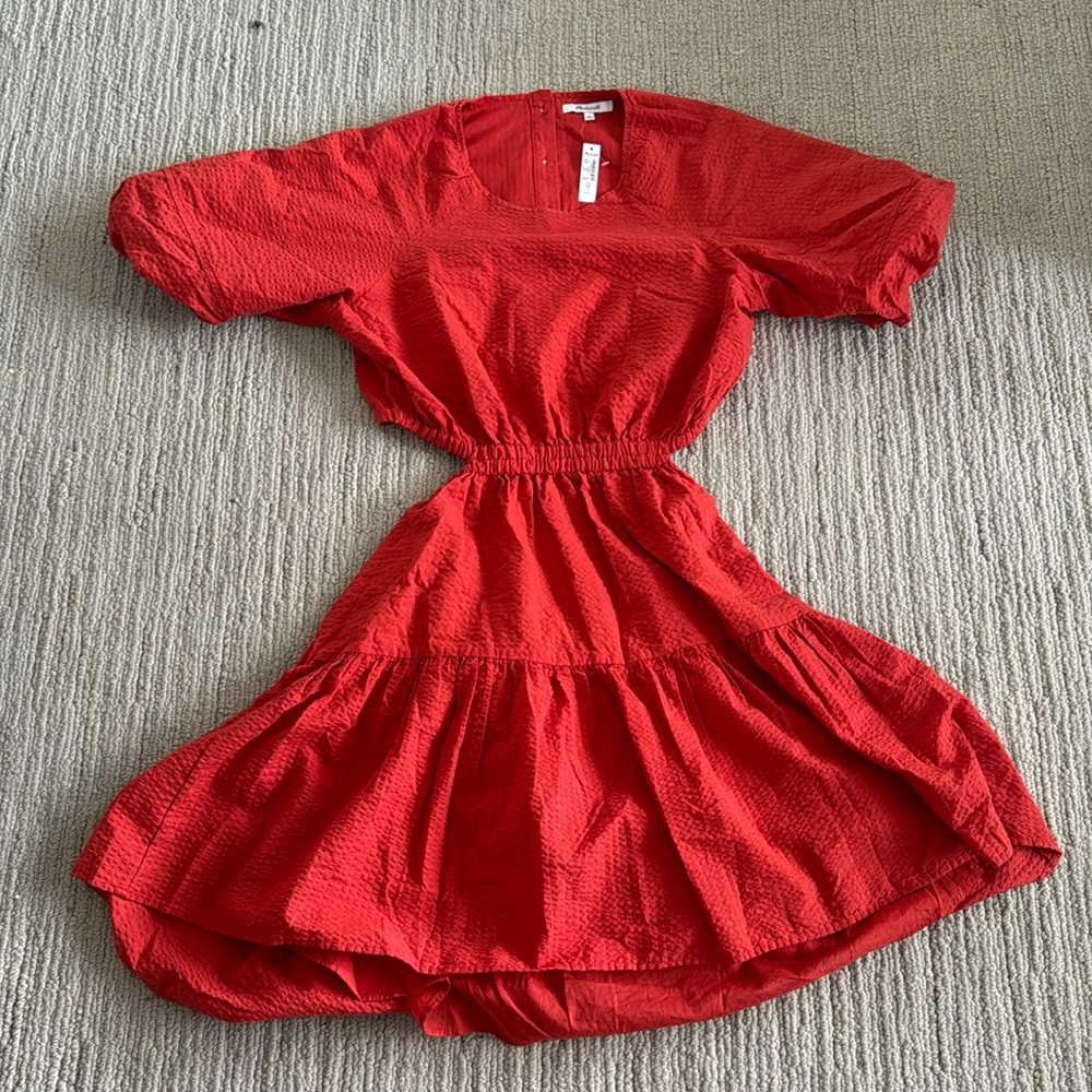 Open back mini dress.